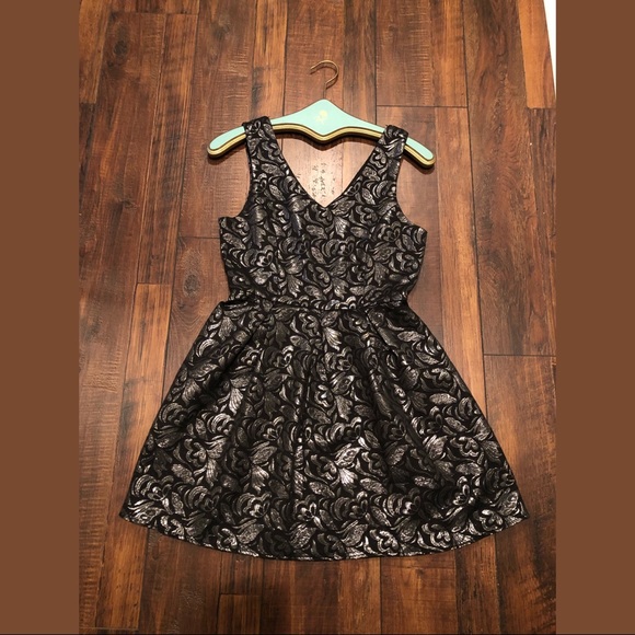 one clothing Dresses & Skirts - Black and Silver Brocade Dress one clothing Dresses & Skirts - Black and Silver Brocade Dress